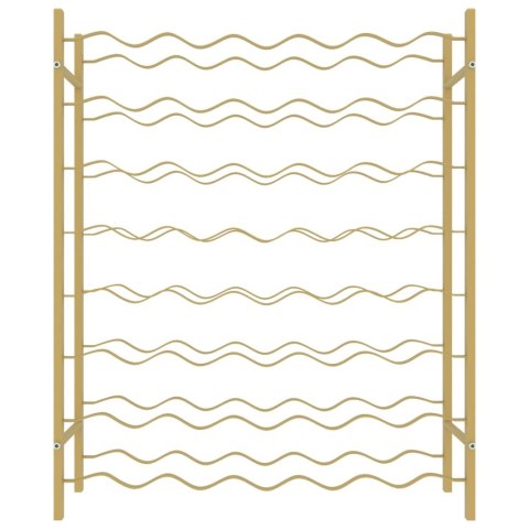 STOJAK REGAŁ NA 48 BUTELEK WINA ZŁOTY METALOWY