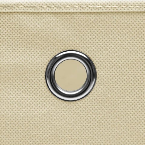 PUDEŁKA 10 SZTUK KREMOWE 32X32X32CM TKANINA