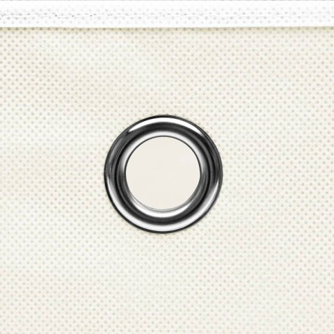 PUDEŁKA Z POKRYWAMI 4 SZT. BIAŁE 32X32X32CM TKANINA