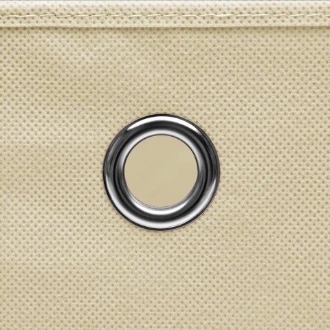 PUDŁA Z POKRYWAMI 10 SZT. KREMOWE 32X32X32CM TKANINA