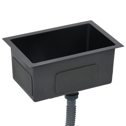 RĘCZNIE ROBIONY ZLEW KUCHENNY SITKO CZARNY STAL NIERDZEWNA