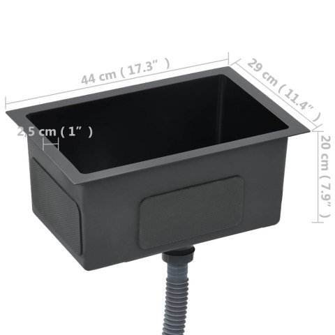 RĘCZNIE ROBIONY ZLEW KUCHENNY SITKO CZARNY STAL NIERDZEWNA