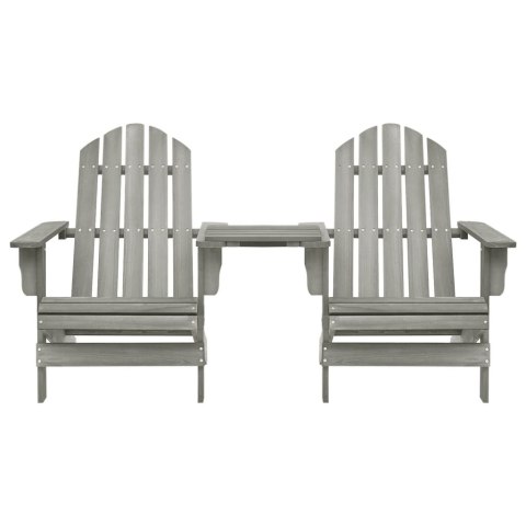KRZESŁA OGRODOWE ADIRONDACK ZE STOLIKIEM LITE DREWNO JODŁOWE SZARE
