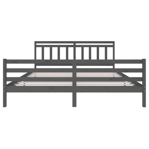 RAMA ŁÓŻKA SZARA LITE DREWNO 200X200CM