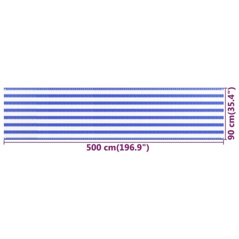 PARAWAN BALKONOWY NIEBIESKO-BIAŁY 90X500CM HDPE