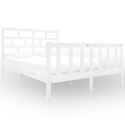 RAMA ŁÓŻKA BIAŁA DREWNO SOSNOWE 135X190CM DWUOSOBOWA