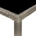 STÓŁ OGRODOWY SZARY 250X100X75 SZKŁO I RATTAN PE