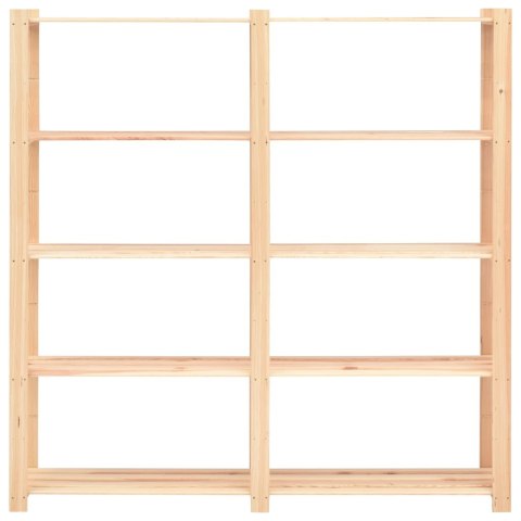 REGAŁ DO PIWNICY GARAŻU 500KG Z 5 PÓŁKAMI 2 SZT. SOSNA