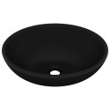 LUKSUSOWA OWALNA UMYWALKA MATOWA CZERŃ 40X33 CERAMICZNA