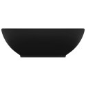 LUKSUSOWA OWALNA UMYWALKA MATOWA CZERŃ 40X33 CERAMICZNA