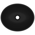 LUKSUSOWA OWALNA UMYWALKA MATOWA CZERŃ 40X33 CERAMICZNA