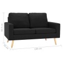 2-OSOBOWA SOFA CZARNA