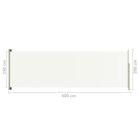 MARKIZA BOCZNA ZWIJANA NA TARAS 200X600 KREMOWA