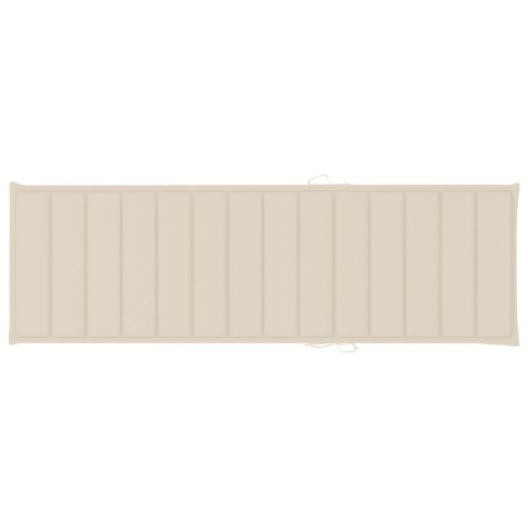 LEŻAK OGRODOWY Z KREMOWĄ PODUSZKĄ IMPREGNOWANE DREWNO SOSNOWE