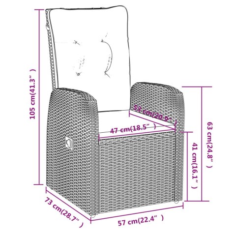 5-CZĘŚCIOWY ZESTAW MEBLI OGRODOWYCH Z PODUSZKAMI CZARNY