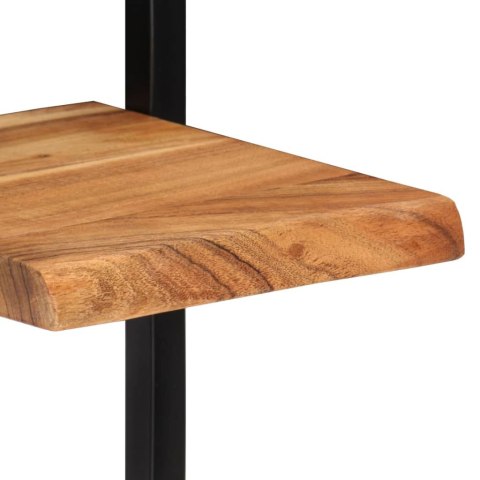 PÓŁKI ŚCIENNE 2 SZT. 25X25X75 DREWNO AKACJOWE I STAL