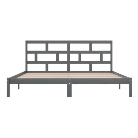 RAMA ŁÓŻKA SZARA DREWNO SOSNOWE 200X200CM