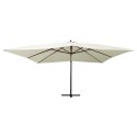 WISZĄCY PARASOL Z DREWNIANYM SŁUPKIEM 400X300 PIASKOWY