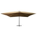 WISZĄCY PARASOL Z DREWNIANYM SŁUPKIEM 400X300 TAUPE