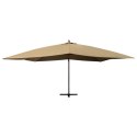 WISZĄCY PARASOL Z DREWNIANYM SŁUPKIEM 400X300 TAUPE