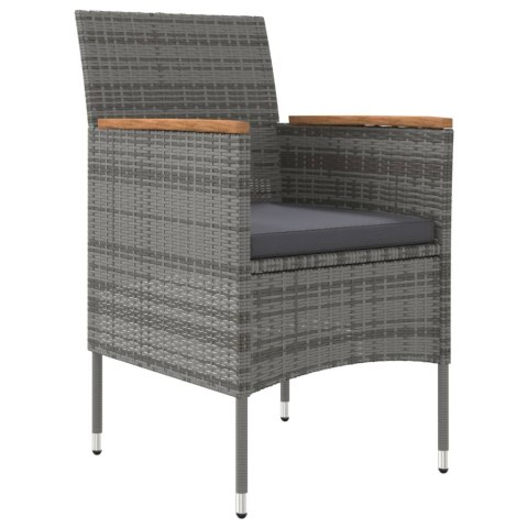 5-CZ. ZESTAW MEBLI OGRODOWYCH Z PODUSZKAMI SZARO-CZARNY