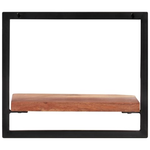 PÓŁKI ŚCIENNE 2 SZT. 40X24X35 DREWNO AKACJOWE I STAL