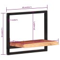 PÓŁKI ŚCIENNE 2 SZT. 40X24X35 DREWNO AKACJOWE I STAL