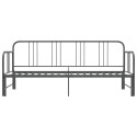 SOFA Z WYSUWANĄ RAMĄ ŁÓŻKA SZARA METALOWA 90X200CM