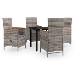 5-CZĘŚCIOWY ZESTAW MEBLI OGRODOWYCH Z PODUSZKAMI SZARY