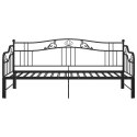SOFA Z WYSUWANĄ RAMĄ ŁÓŻKA CZARNA METALOWA 90X200CM