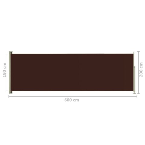 MARKIZA BOCZNA ZWIJANA NA TARAS 200X600 BRĄZOWA