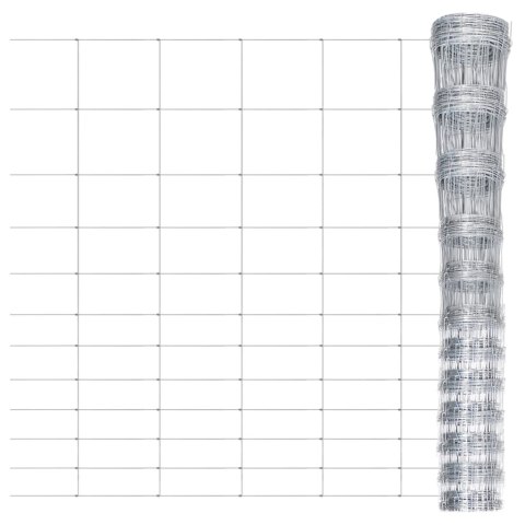 SIATKA OGRODZENIOWA GALWANIZOWANA STAL SREBRNA 50X16M