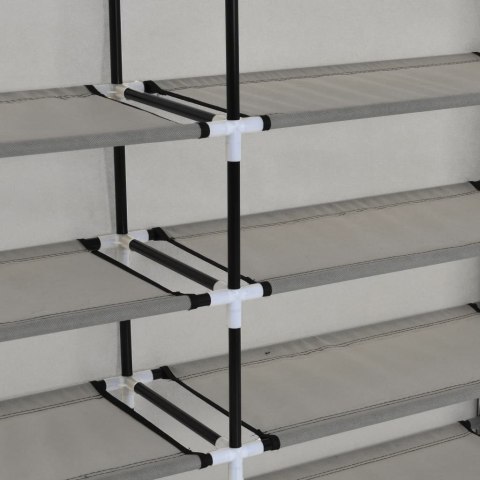 SZAFKA NA BUTY Z OSŁONĄ SZARA 115X28X110 TKANINA