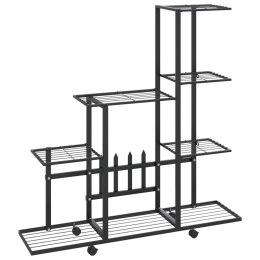 STOJAK NA KWIATY NA KÓŁKACH 945X25X925CM CZARNY METALOWY