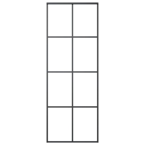 DRZWI PRZESUWNE CZARNE 76X205CM SZKŁO ESG I ALUMINIUM