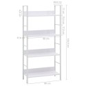 REGAŁ Z 4 PÓŁKAMI BIAŁY 60X27,6X124,5CM