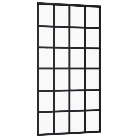 DRZWI PRZESUWNE SZKŁO ESG I ALUMINIUM 102X205CM CZARNE