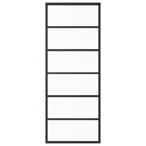 DRZWI PRZESUWNE SZKŁO ESG I ALUMINIUM 76X205CM CZARNE