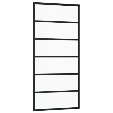 DRZWI PRZESUWNE SZKŁO ESG I ALUMINIUM 90X205CM CZARNE