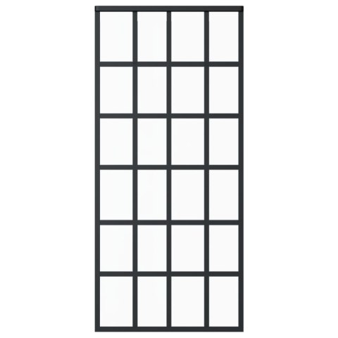 DRZWI PRZESUWNE SZKŁO ESG I ALUMINIUM 90X205CM CZARNE
