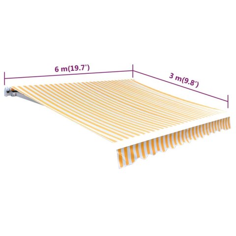 ZADASZENIE OGRODOWE ŻÓŁTY SŁONECZNIKOWY I BIAŁY 6X3M (BEZ RAMY)