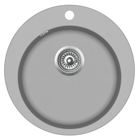 GRANITOWY ZLEWOZMYWAK JEDNOKOMOROWY OKRĄGŁY SZARY