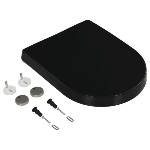 DESKA SEDESOWA WOLNOOPADAJĄCA Z SZYBKOZŁĄCZEM CZARNA