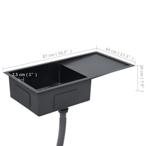 RĘCZNIE ROBIONY ZLEW KUCHENNY SITKO CZARNY STAL NIERDZEWNA