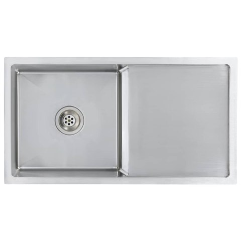 RĘCZNIE ROBIONY ZLEW KUCHENNY Z SITKIEM STAL NIERDZEWNA