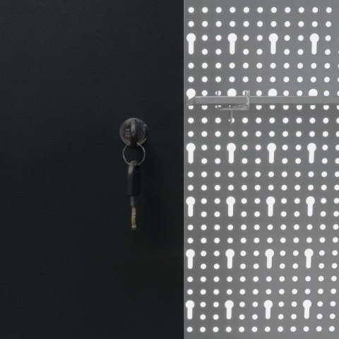 ŚCIENNA SZAFKA NARZĘDZIOWA METALOWA SZARO-CZARNA