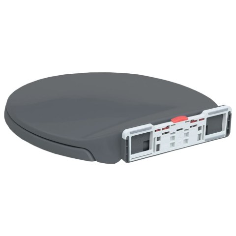 CICHA I SZYBKO ODPINANA DESKA SEDESOWA SZARA OWALNA