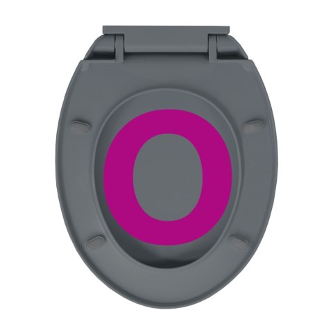 CICHA I SZYBKO ODPINANA DESKA SEDESOWA SZARA OWALNA