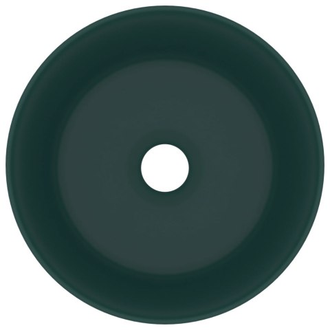 LUKSUSOWA OKRĄGŁA UMYWALKA MATOWA CIEMNA ZIELEŃ 40X15CM