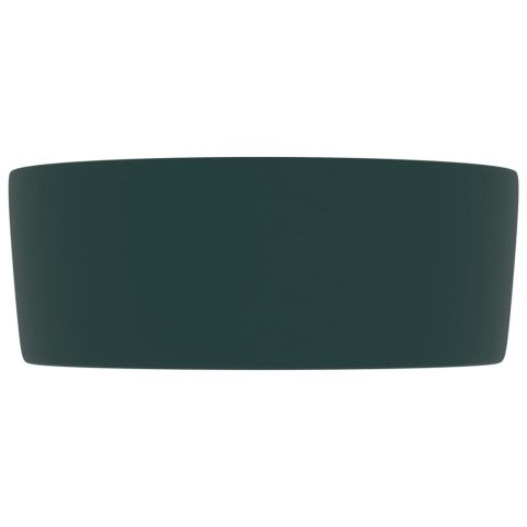 LUKSUSOWA OKRĄGŁA UMYWALKA MATOWA CIEMNA ZIELEŃ 40X15CM
